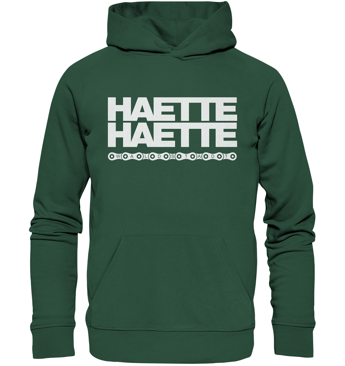 Haette Haette Fahrradkette white - Organic Hoodie