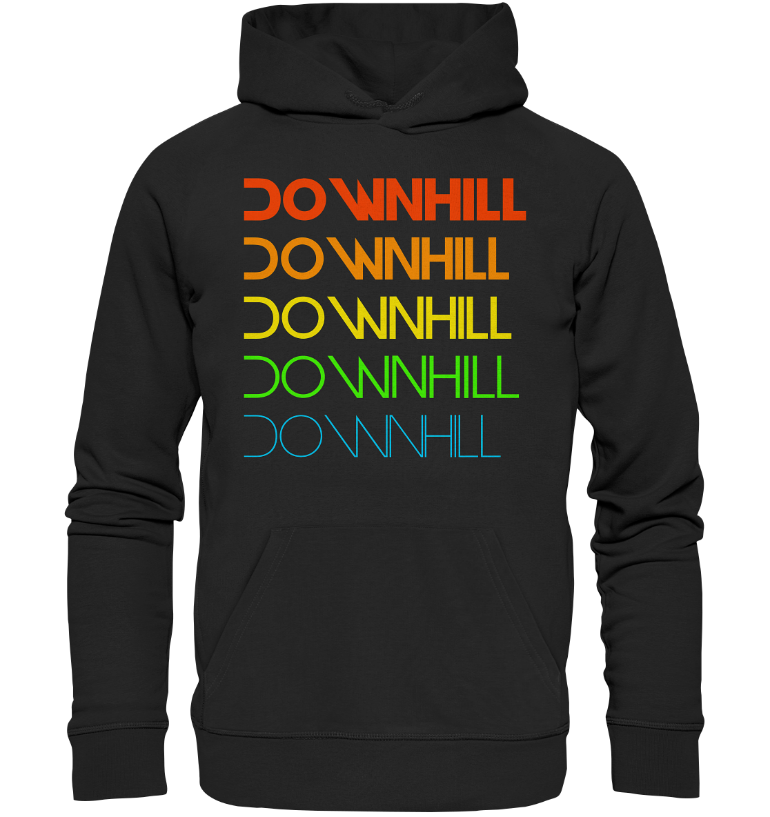 Downhill rainbow - Organic Basic Hoodie